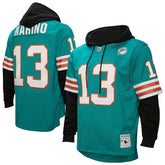 Dan Marino Miami Dolphins Player Name & Number Hoodie Legacy Jersey Aqua
