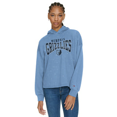 Memphis Grizzlies Tommy Jeans Women's Stella Cropped Pullover Hoodie Light Blue