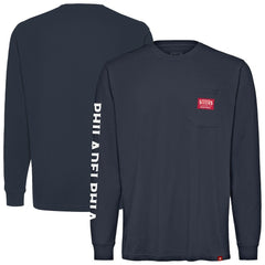 Philadelphia 76ers Sportiqe Unisex Wales Heavyweight Pocket Long Sleeve T-Shirt Navy