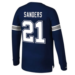 Deion Sanders Dallas Cowboys Retired Player Name & Number Long Sleeve Top Navy