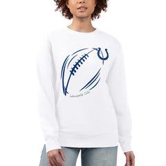 Indianapolis Colts G-III 4Her by Carl Banks Women's Football Logo Graphic Fleece Tri-Blend Pullover Sweatshirt White