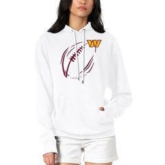 Washington Commanders G-III 4Her by Carl Banks Women's Football Logo Fleece Tri-Blend Pullover Hoodie White