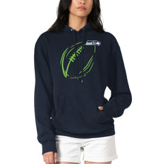 Seattle Seahawks G-III 4Her by Carl Banks Women's Football Logo Fleece Tri-Blend Pullover Hoodie Navy
