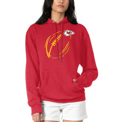 Kansas City Chiefs G-III 4Her by Carl Banks Women's Football Logo Fleece Tri-Blend Pullover Hoodie Red