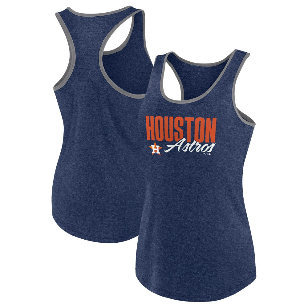Houston Astros Profile Women's Plus Size Racerback Tank Top - Navy Tanks