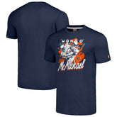 Steve McMichael Chicago Bears Homage Unisex Caricature Retired Player Tri-Blend T-Shirt Navy
