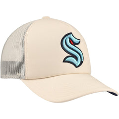 NHL Seattle Kraken Mitchell & Ness Foam Front Trucker Adjustable Hat - Cream