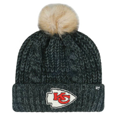 Kansas City Chiefs '47 Women's Meeko Cuffed Knit Hat with Pom Black