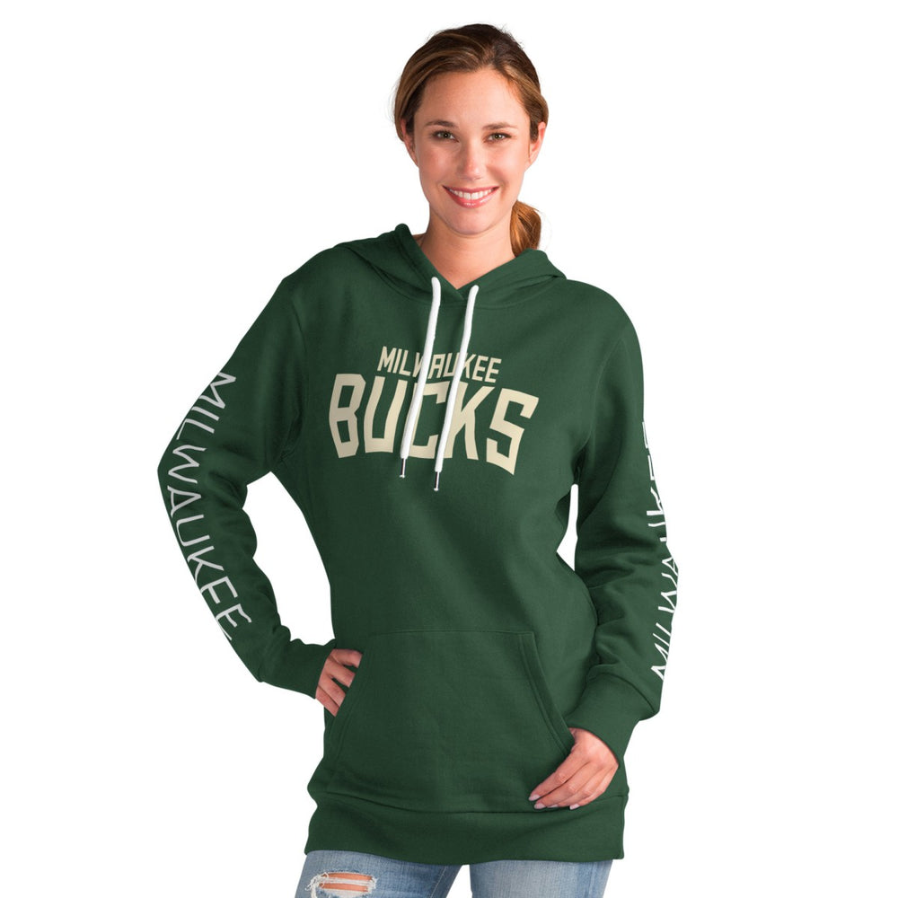 Milwaukee Bucks G-III 4Her by Carl Banks Women's Base Coach Pullover Hoodie Green