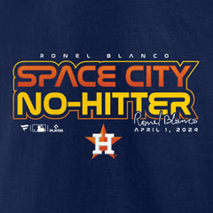 Ronel Blanco Houston Astros Space City No-Hitter T-Shirt – Navy T-shirts