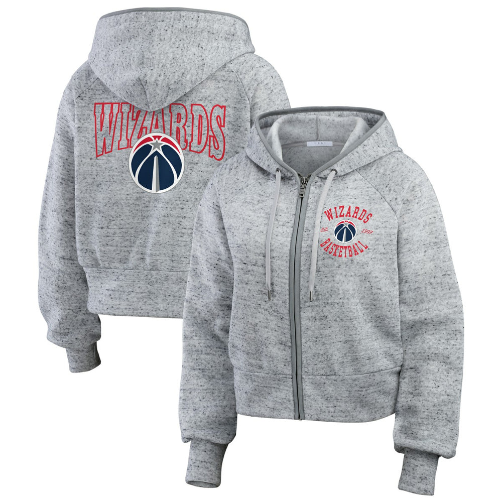Washington Wizards WEAR by Erin Andrews Women's Speckled Radiator Full-Zip Hoodie Heather Gray