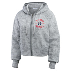 Washington Wizards WEAR by Erin Andrews Women's Speckled Radiator Full-Zip Hoodie Heather Gray