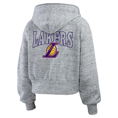 Los Angeles Lakers WEAR by Erin Andrews Women's Speckled Radiator Full-Zip Hoodie Heather Gray