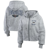 New Orleans Pelicans WEAR by Erin Andrews Women's Speckled Radiator Full-Zip Hoodie Heather Gray