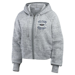New Orleans Pelicans WEAR by Erin Andrews Women's Speckled Radiator Full-Zip Hoodie Heather Gray