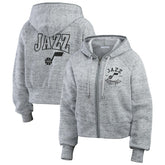 Utah Jazz WEAR by Erin Andrews Women's Speckled Radiator Full-Zip Hoodie Heather Gray