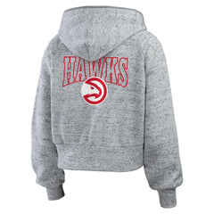 Atlanta Hawks WEAR by Erin Andrews Women's Speckled Radiator Full-Zip Hoodie Heather Gray