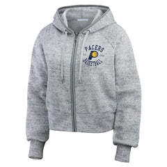 Indiana Pacers WEAR by Erin Andrews Women's Speckled Radiator Full-Zip Hoodie Heather Gray