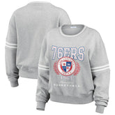 Philadelphia 76ers WEAR by Erin Andrews Women's French Terry Pullover Sweatshirt Heather Gray