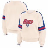 Philadelphia 76ers WEAR by Erin Andrews Women's Stripe Pullover Sweater Cream