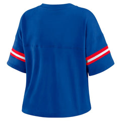 Philadelphia 76ers WEAR by Erin Andrews Women's Plus Size Color Block Boxy V-Neck T-Shirt Royal