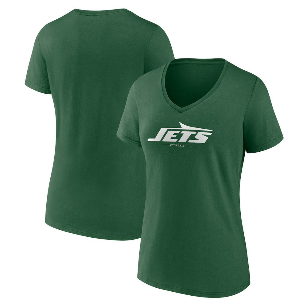 New York Jets Women's Team Lock-Up V-Neck T-Shirt Green