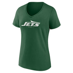 New York Jets Women's Team Lock-Up V-Neck T-Shirt Green
