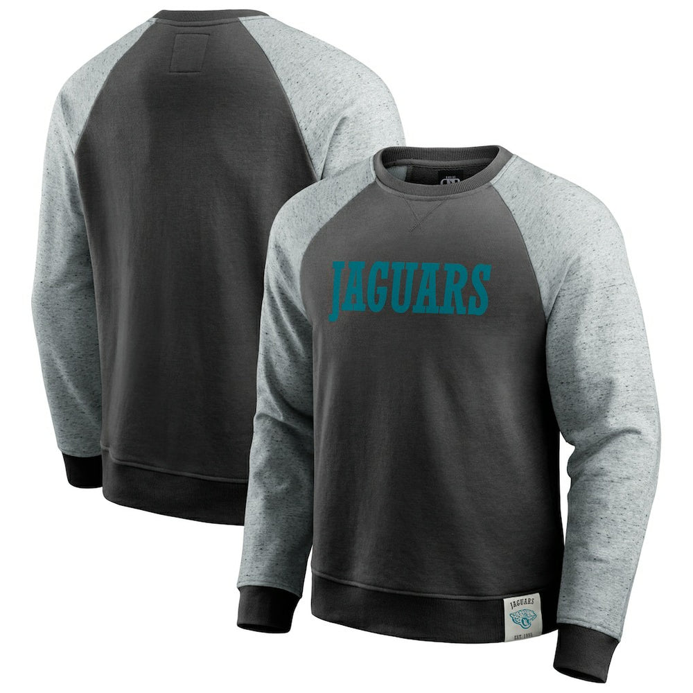 Jacksonville Jaguars Darius Rucker Collection Colorblock Pullover Sweatshirt Black/Heather Gray