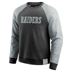 Las Vegas Raiders Darius Rucker Collection Colorblock Pullover Sweatshirt Black/Heather Gray
