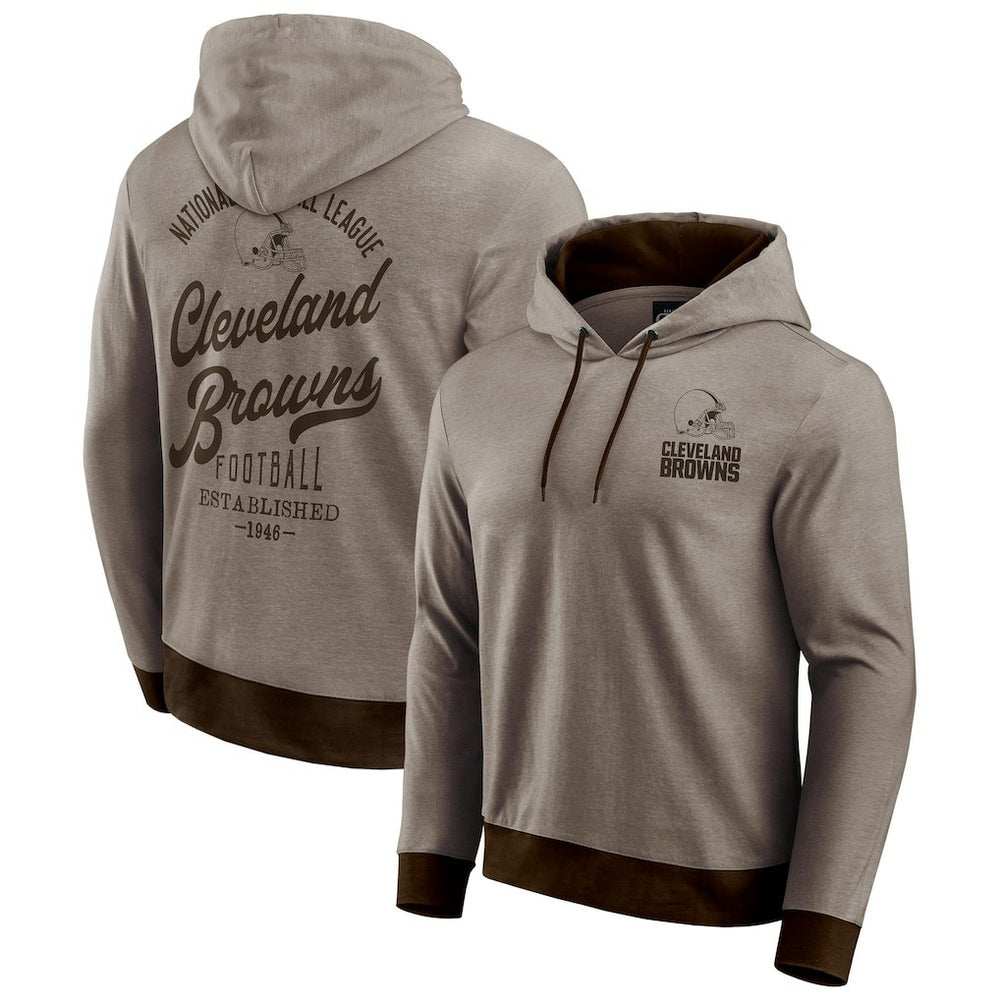 Cleveland Browns Darius Rucker Collection Tonal Knit Pullover Hoodie Brown