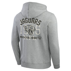 Jacksonville Jaguars Darius Rucker Collection Vintage Stripe Full-Zip Hoodie Heather Gray