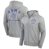 Los Angeles Rams Darius Rucker Collection Vintage Stripe Full-Zip Hoodie Heather Gray