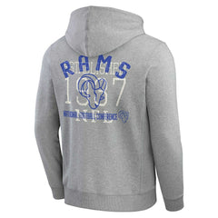 Los Angeles Rams Darius Rucker Collection Vintage Stripe Full-Zip Hoodie Heather Gray