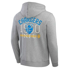 Los Angeles Chargers Darius Rucker Collection Vintage Stripe Full-Zip Hoodie Heather Gray