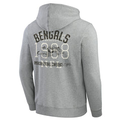 Cincinnati Bengals Darius Rucker Collection Vintage Stripe Full-Zip Hoodie Heather Gray
