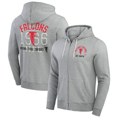 Atlanta Falcons Darius Rucker Collection Vintage Stripe Full-Zip Hoodie Heather Gray