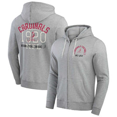 Arizona Cardinals Darius Rucker Collection Vintage Stripe Full-Zip Hoodie Heather Gray
