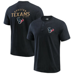 Houston Texans Darius Rucker Collection Washed Henley T-Shirt Black