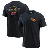 Washington Commanders Darius Rucker Collection Washed Henley T-Shirt Black