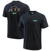 New York Jets Darius Rucker Collection Washed Henley T-Shirt Black