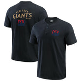 New York Giants Darius Rucker Collection Washed Henley T-Shirt Black