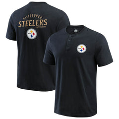 Pittsburgh Steelers Darius Rucker Collection Washed Henley T-Shirt Black