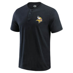 Minnesota Vikings Darius Rucker Collection Washed Henley T-Shirt Black