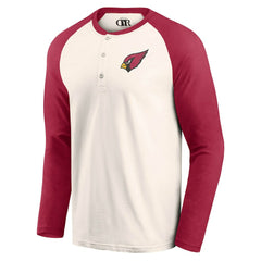 Arizona Cardinals Darius Rucker Collection Raglan Henley T-Shirt Cream/Cardinal