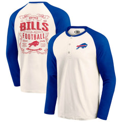 Buffalo Bills Darius Rucker Collection Raglan Henley T-Shirt Cream/Royal