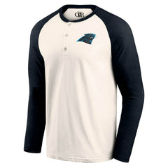 Carolina Panthers Darius Rucker Collection Raglan Henley T-Shirt Cream/Black