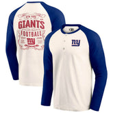 New York Giants Darius Rucker Collection Raglan Henley T-Shirt Cream/Royal