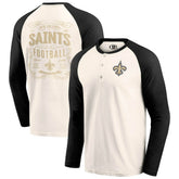 New Orleans Saints Darius Rucker Collection Raglan Henley T-Shirt Cream/Black