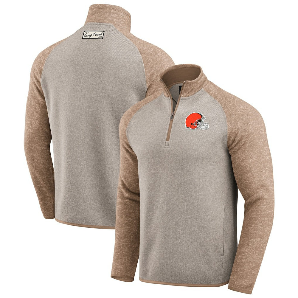 Cleveland Browns Darius Rucker Collection Tonal Quarter-Zip Jacket Tan