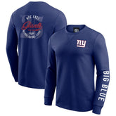 New York Giants Darius Rucker Collection Washed Waffle-Knit Long Sleeve T-Shirt Royal